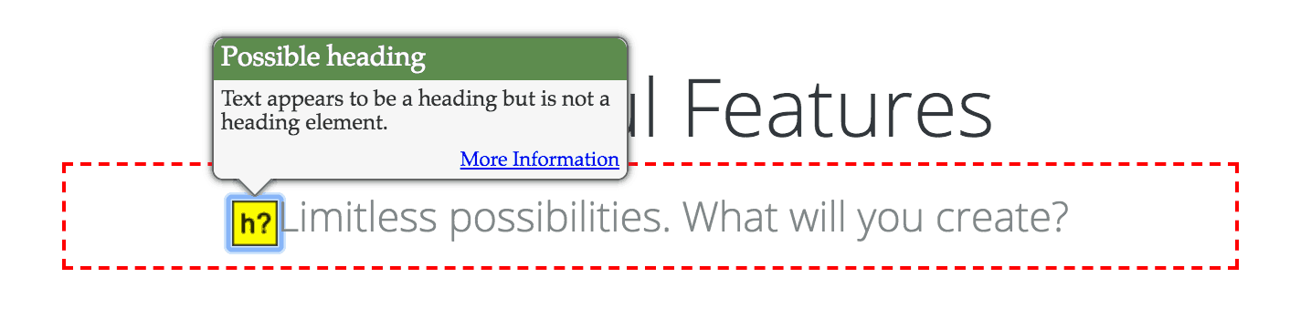 Clicking an alert icon to view a pop-up containing more information.