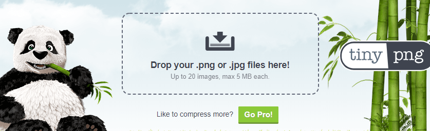 The TinyPNG homepage.