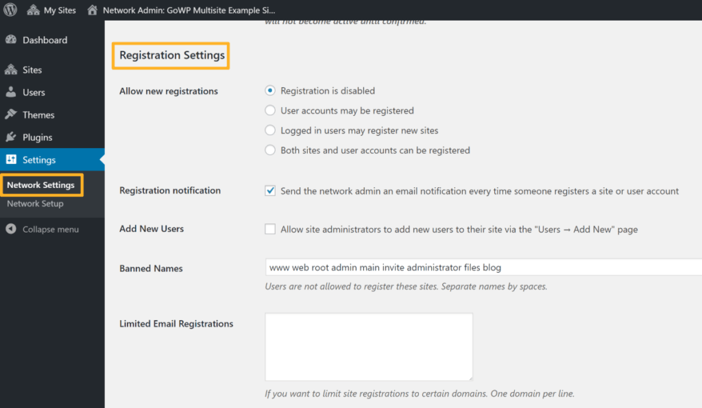 WordPress Multisite Network Admin