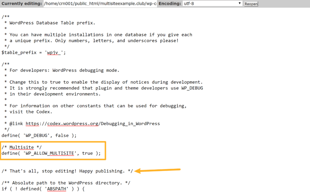 add to wp-config