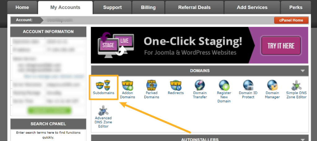 Add subdomain