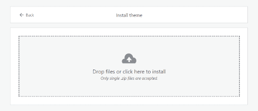 Interface to install a custom WordPress.com theme.