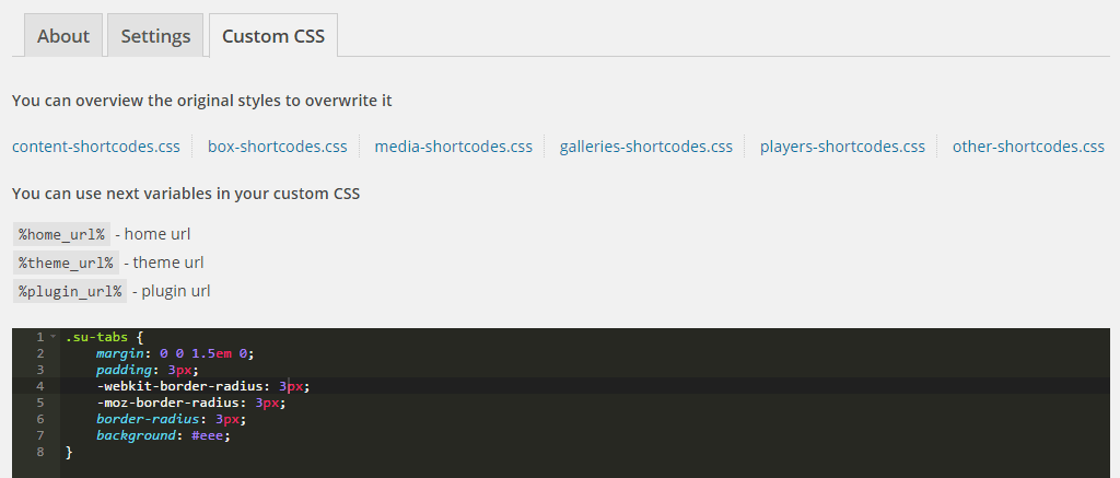 Custom CSS