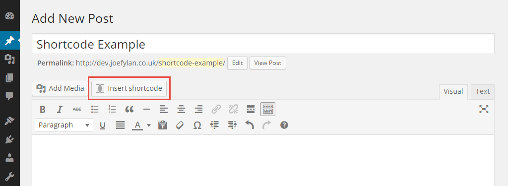 Insert Shortcode